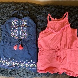 Isaac Mizrahi summer onesies. Bundle of 2. Blue and coral. Worn a couple times